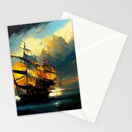 Sailing at Sunset Stationery Card