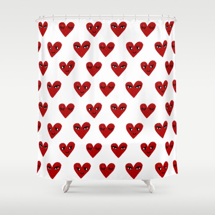 Heart Love Valentines Day Gifts Hearts, Valentine Shower Curtain