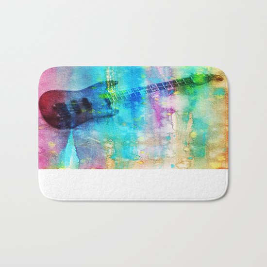 Rainbow Guitar Bath Mat