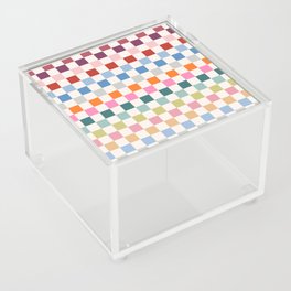 Checkered Retro Colorful Check Pattern Acrylic Box