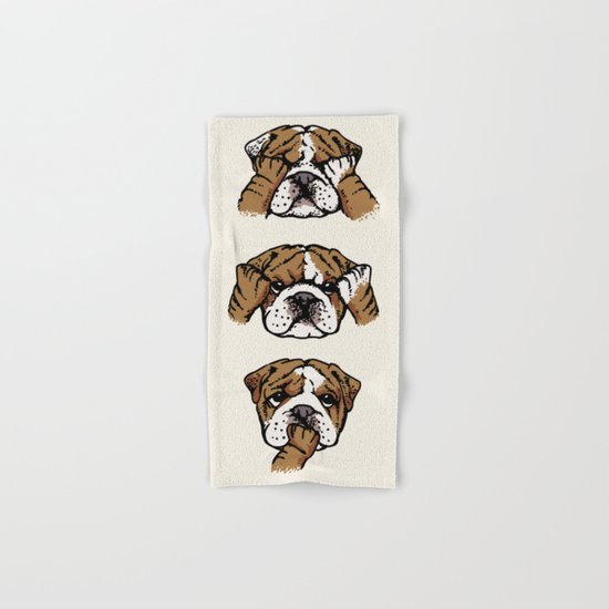 No Evil English Bulldog Hand & Bath Towel