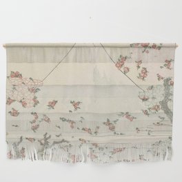 Hokusai, Fuji and cherry blossoms Wall Hanging