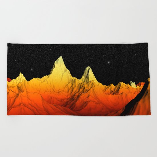 Sci Fi Mountains Landscape Beach Towel