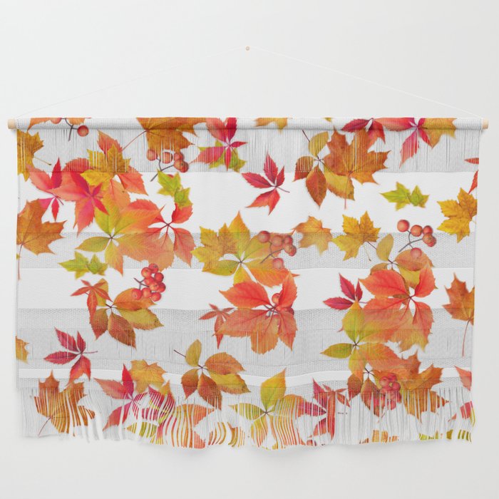 multicolored Autumn Leaves Falling  Wall Hanging