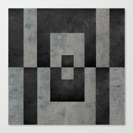 Black leather and concrete geometric Canvas Print