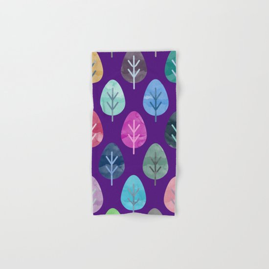 Watercolor Forest Pattern II Hand & Bath Towel