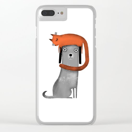 CAT LANDING Clear iPhone Case