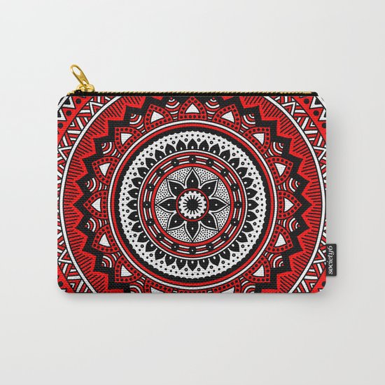 Red and Black Mandala Carry-All Pouch