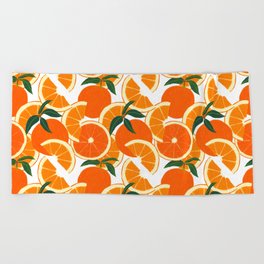 Orange Harvest - White Beach Towel