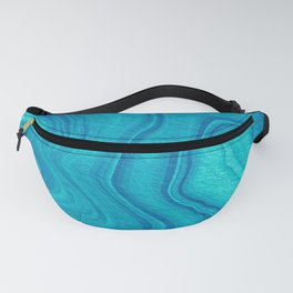 Turquoise Blue Marble Painting  Fanny Pack
