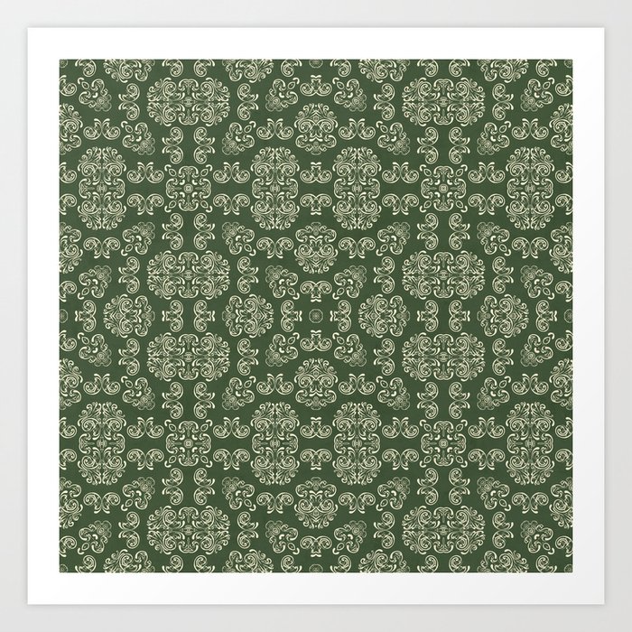 In a Victorian Mood (olive green) Art Print