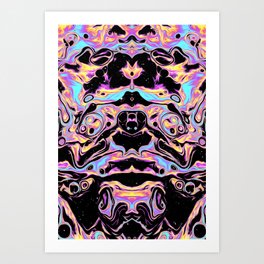 Okinawa Iridescent Space Vaporwave Marble Abstract Background Pink Art Print