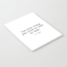 The only thing you have to lose is time - A. W. Doys quote, don't waste time. motivational minimalist typewriter quote typography Notebook