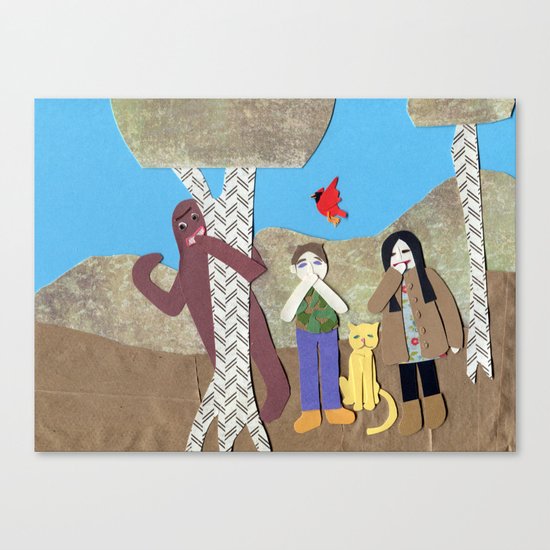 Sasquatch playing Sardines Canvas Print