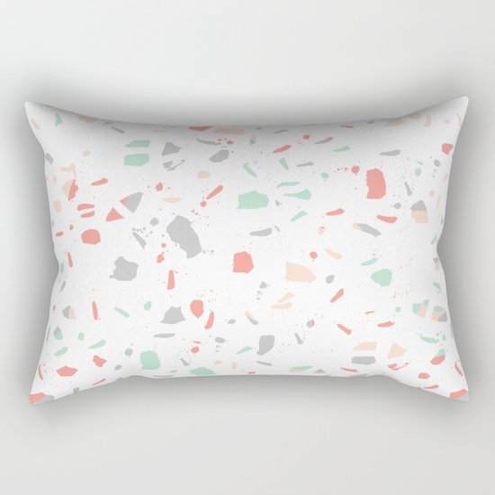 Pastel terrazzo minimal pattern trendy home office wall art gender neutral Rectangular Pillow