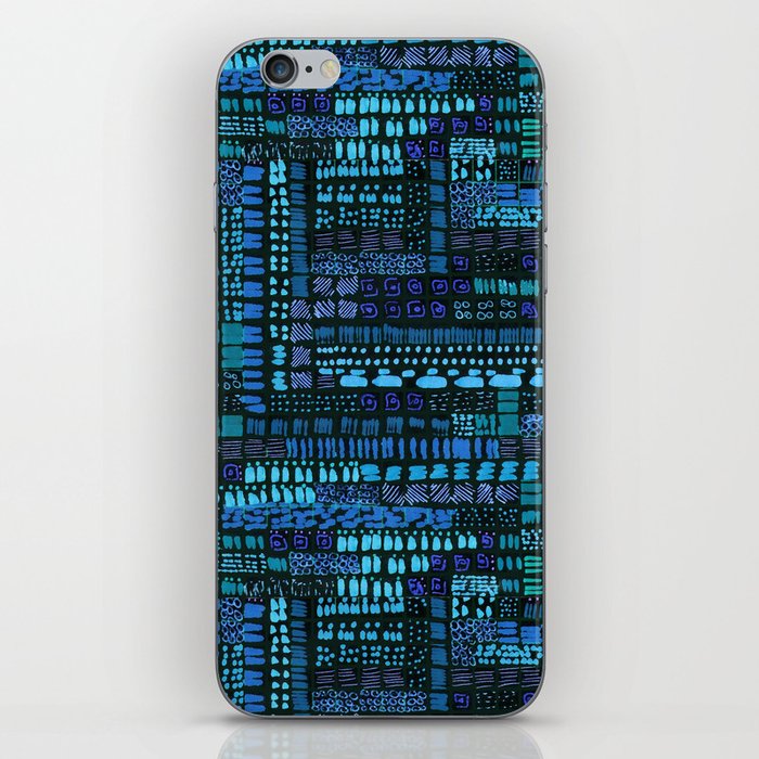 cobalt blue ink marks hand-drawn collection iPhone Skin