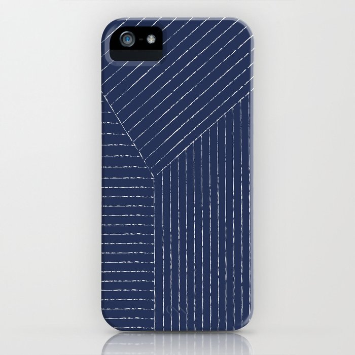 lines / navy iphone case