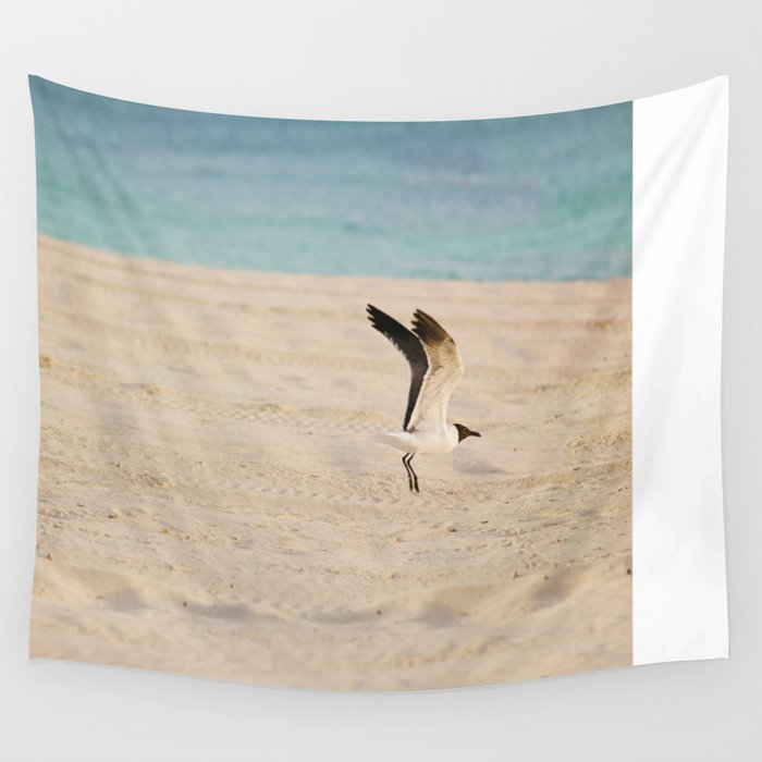 Lonely Seagull Wall Tapestry