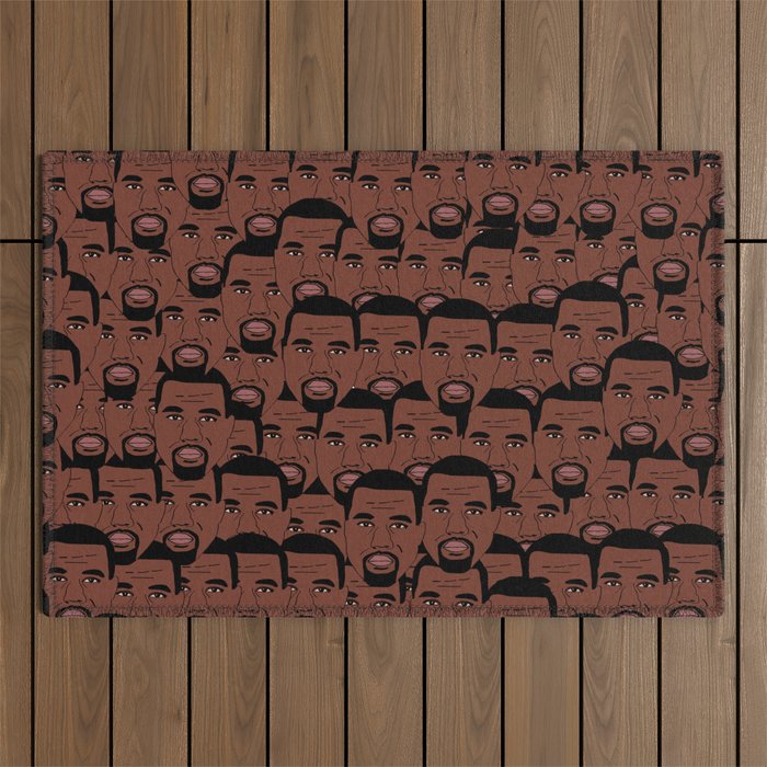 KanyeWest Faces Outdoor Rug