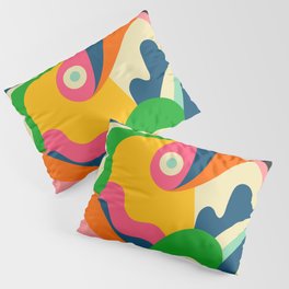 Colorful Mid Century Abstract  Pillow Sham
