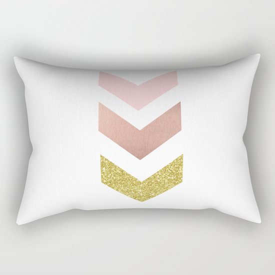 Rose gold chevron Rectangular Pillow