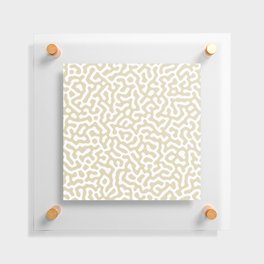Beige and white seamless labyrinth pattern Floating Acrylic Print