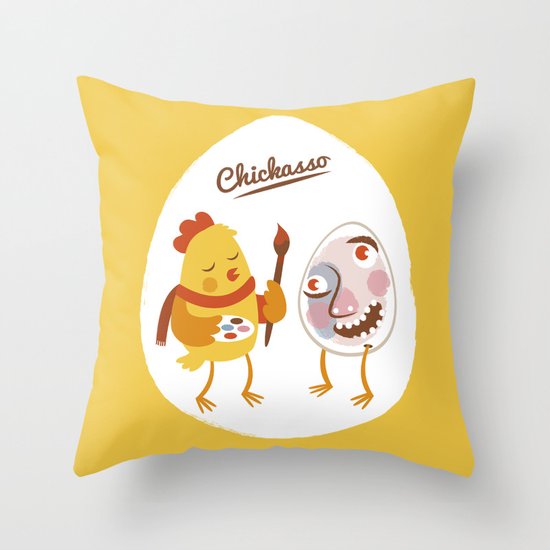 Chickasso Throw Pillow