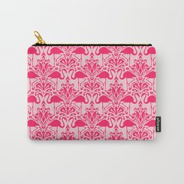Flamingo Damask Carry-All Pouch
