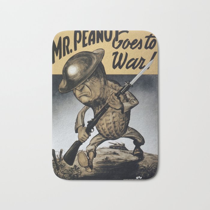 Mr Peanut Goes To War! American WW2 Poster Bath Mat