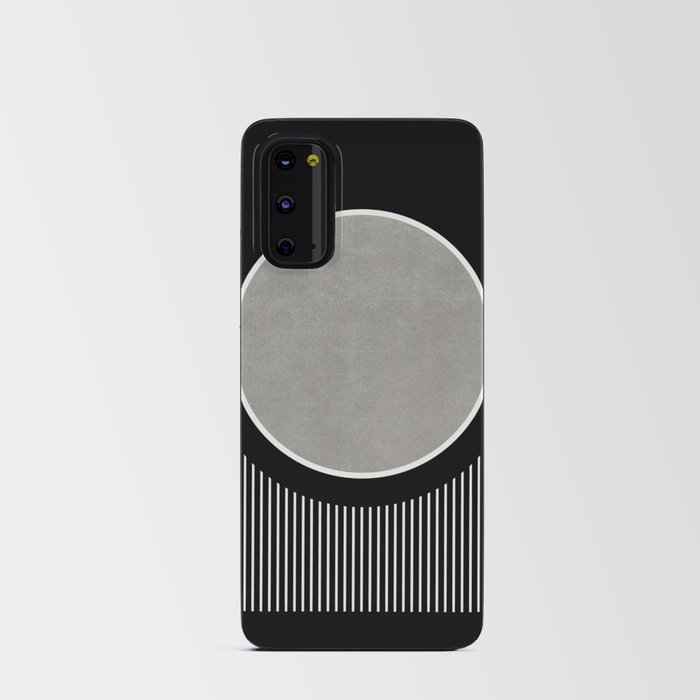 Black and White Rising Moon Boho Chic Minimalist Android Card Case