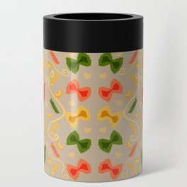 I Love Tri-Color Pasta Pattern Can Cooler