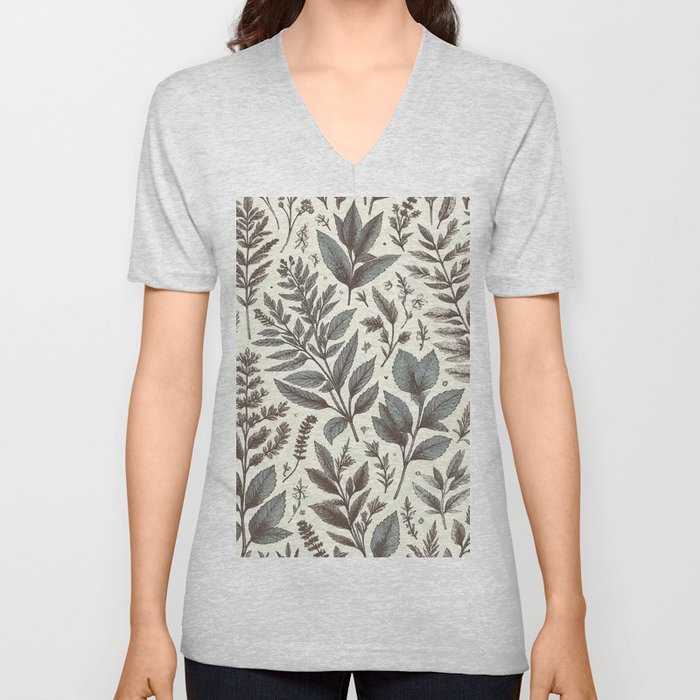 Herbarium - vintage botanical art 3 V Neck T Shirt