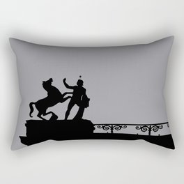 Silhouettes on the roof of the Altes Museum (Old Museum) of Berlin, Germany Rectangular Pillow