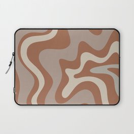 Liquid Swirl Abstract Pattern Clay Taupe Gray Laptop Sleeve