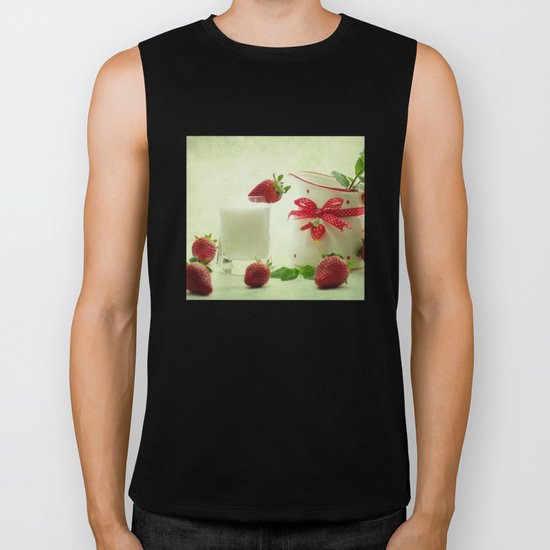 Country-style still life of fresh fruit Biker Tank