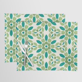 Green Floral Geometry Placemat