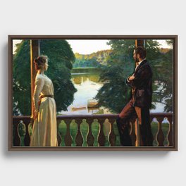 Nordic Summer's Evening by Richard Bergh Framed Canvas