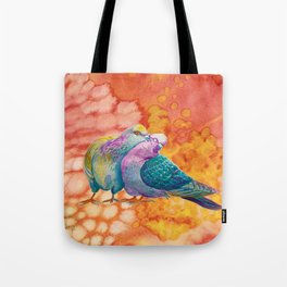 pigeons in love Tote Bag