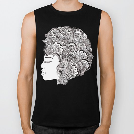her hair Biker Tank