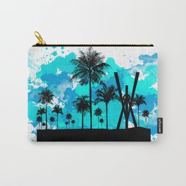 Venice Green Carry-All Pouch | Mixed Media, Illustration, Pop Art, Typography 