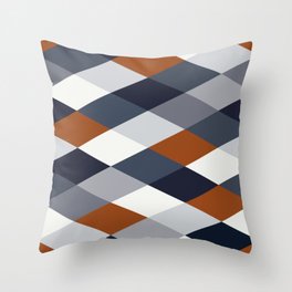 Navy Rust Geometry VIIB Throw Pillow