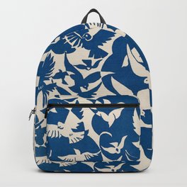 Blue Birds Pattern Oriental Vintage Pattern Backpack | Collage, Art, Royal Blue, Paper, Escher, Pattern, Woodblock Printing, Cool, Artist, Matisse 