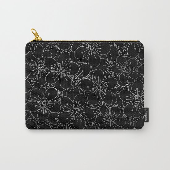 Cherry Blossom Black on White - In Memory of Mackenzie Carry-All Pouch