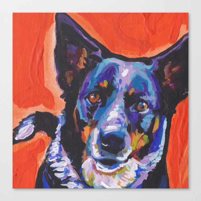 Australian Cattle Dog Portrait Blue Heeler Colorful Pop Art