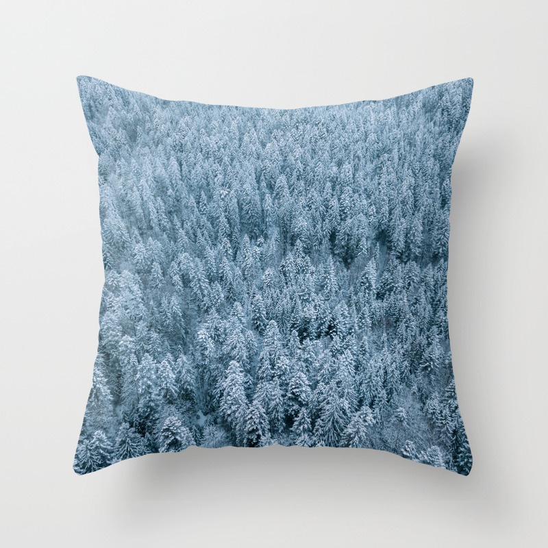 Winter Pine Forest Aerial Landscape Photography Throw Pillow By Regnumsaturni Society6