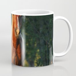 Vertical Shot Beautiful Brownish Horse Standing Coffee Mug