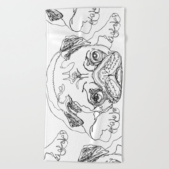 Lazy Pugturday Beach Towel