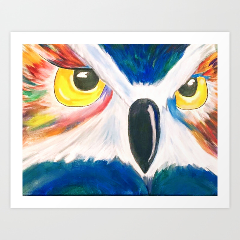 Colorful Owl Art Print By Graygerbs Society6