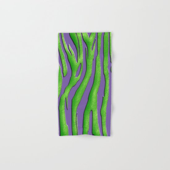 Bright Purple & Green Zebra Print Hand & Bath Towel