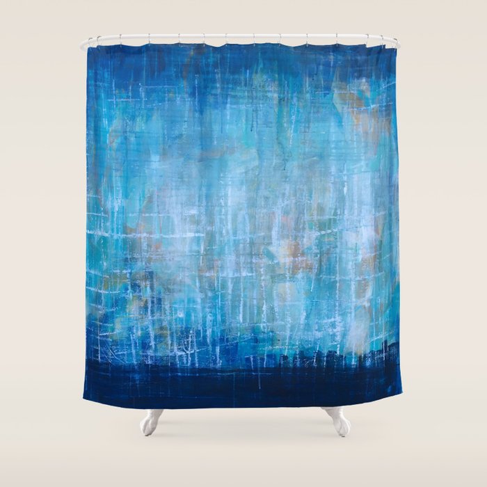 Blue Curacao Shower Curtain By Catejane3 Society6 Blue Curacao Shower Curtain
